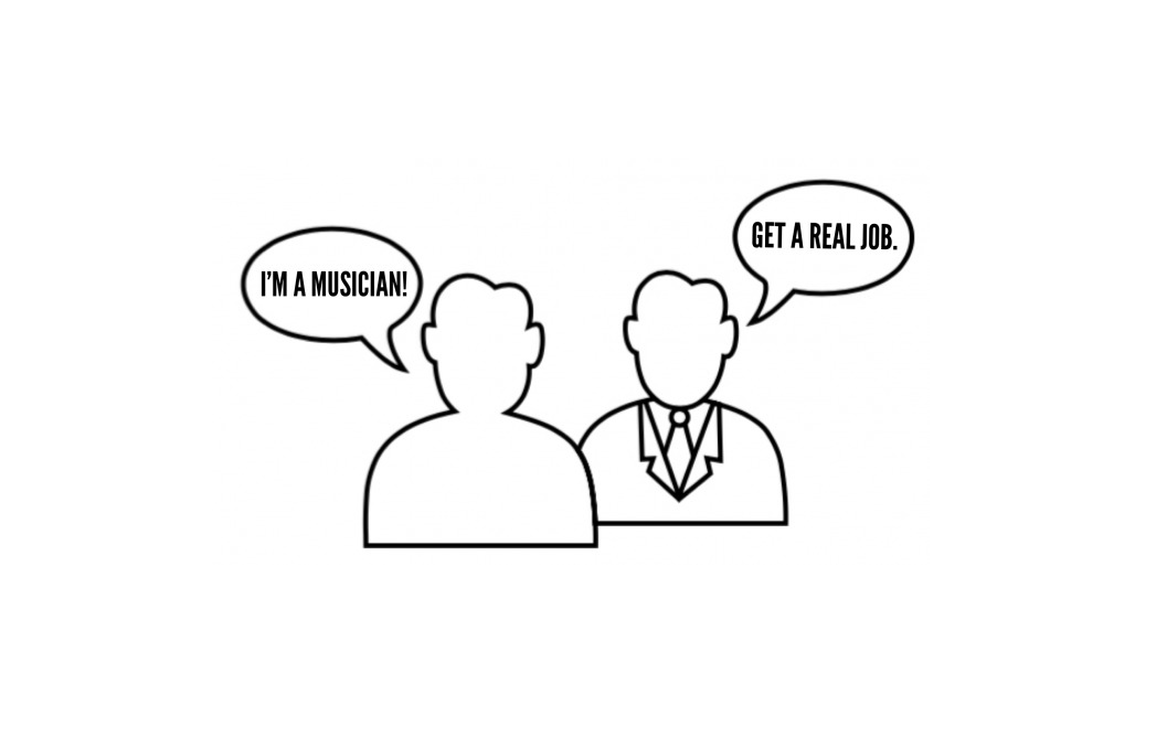 “¡Músicos: consigan un trabajo DE VERDAD!”